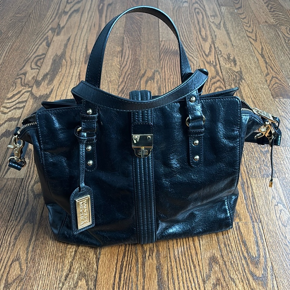 Badgley Mischka black leather bag